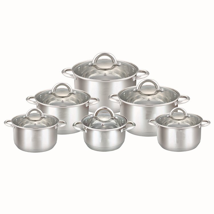 Wholesale customized home kitchen ware casserole SS saucepan stainless steel cooking pot cookware set