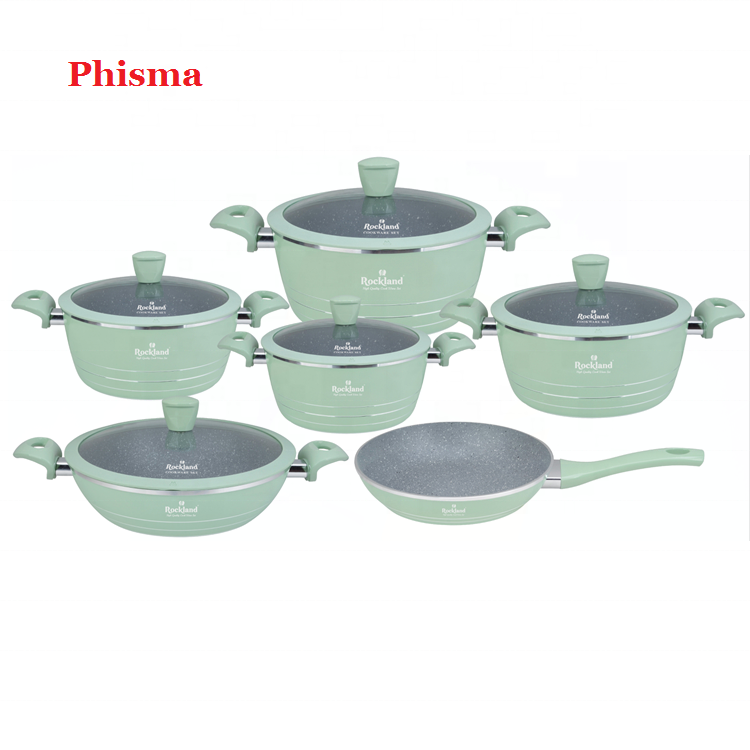 Phisma High Quality 11PCS Non Stick Induction Cooking Pots And Pans Cookware Forged Aluminum Cookware Sets
