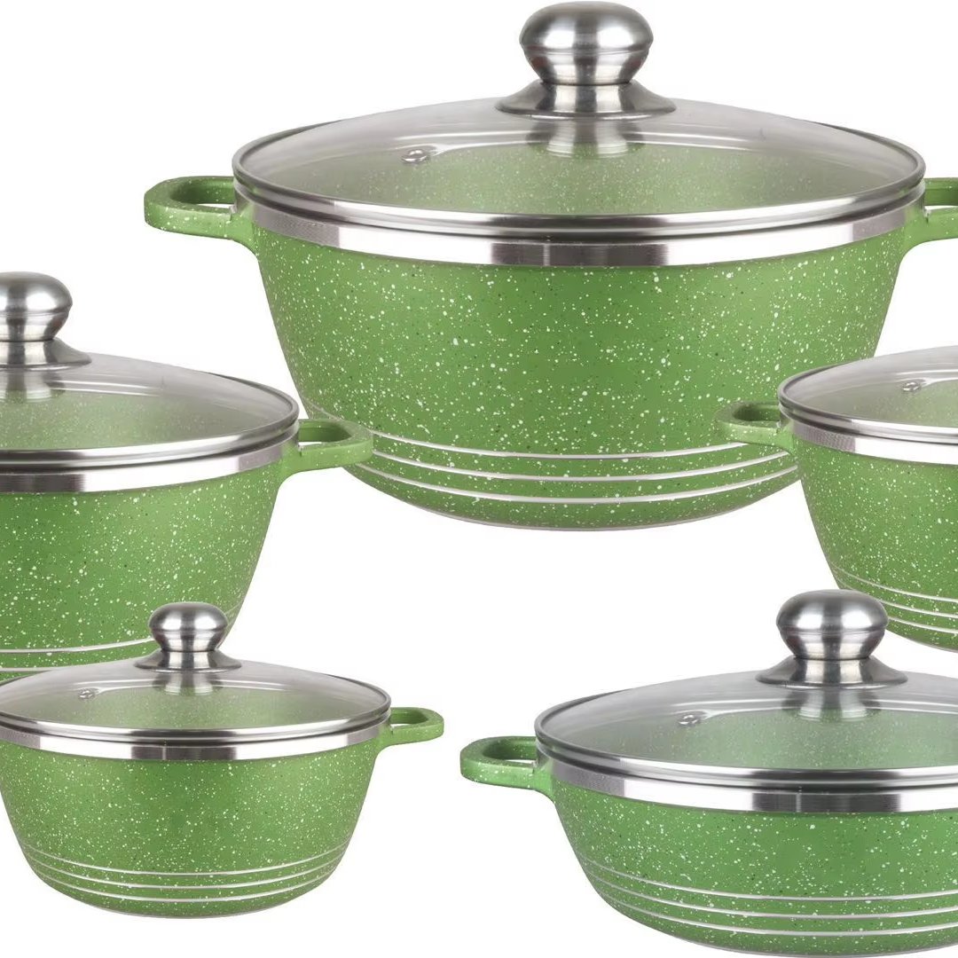 Hot Sell Aluminium Non Stick Cookware Set 10 Pcs Die Cast Casserole