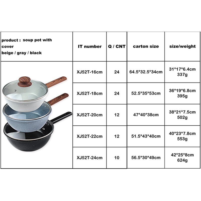 non stick casserole set granite casting nonstick cookware set carbon steel soup sauce pot set with cover cooking pot