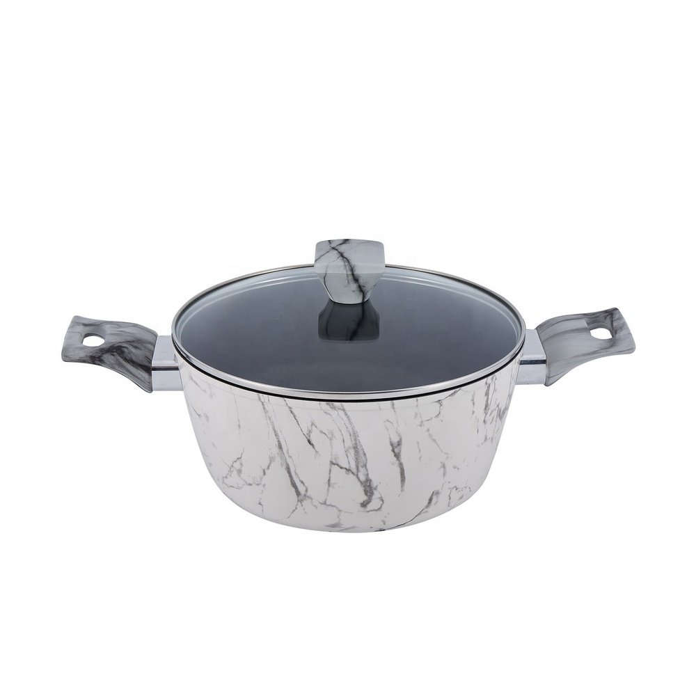Tornado Aluminum cooking pot set non-stick cookware Factory Aluminum Non stick pot sets with decal printing