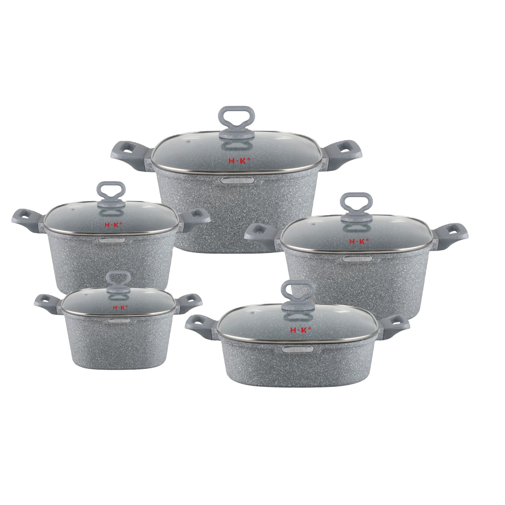 Hot selling 10pcs set Aluminium Alloy Die Casting Soup Milk Cooking Pot Set 20/24/28/32/28cm Kitchen Accessories Set Cookware