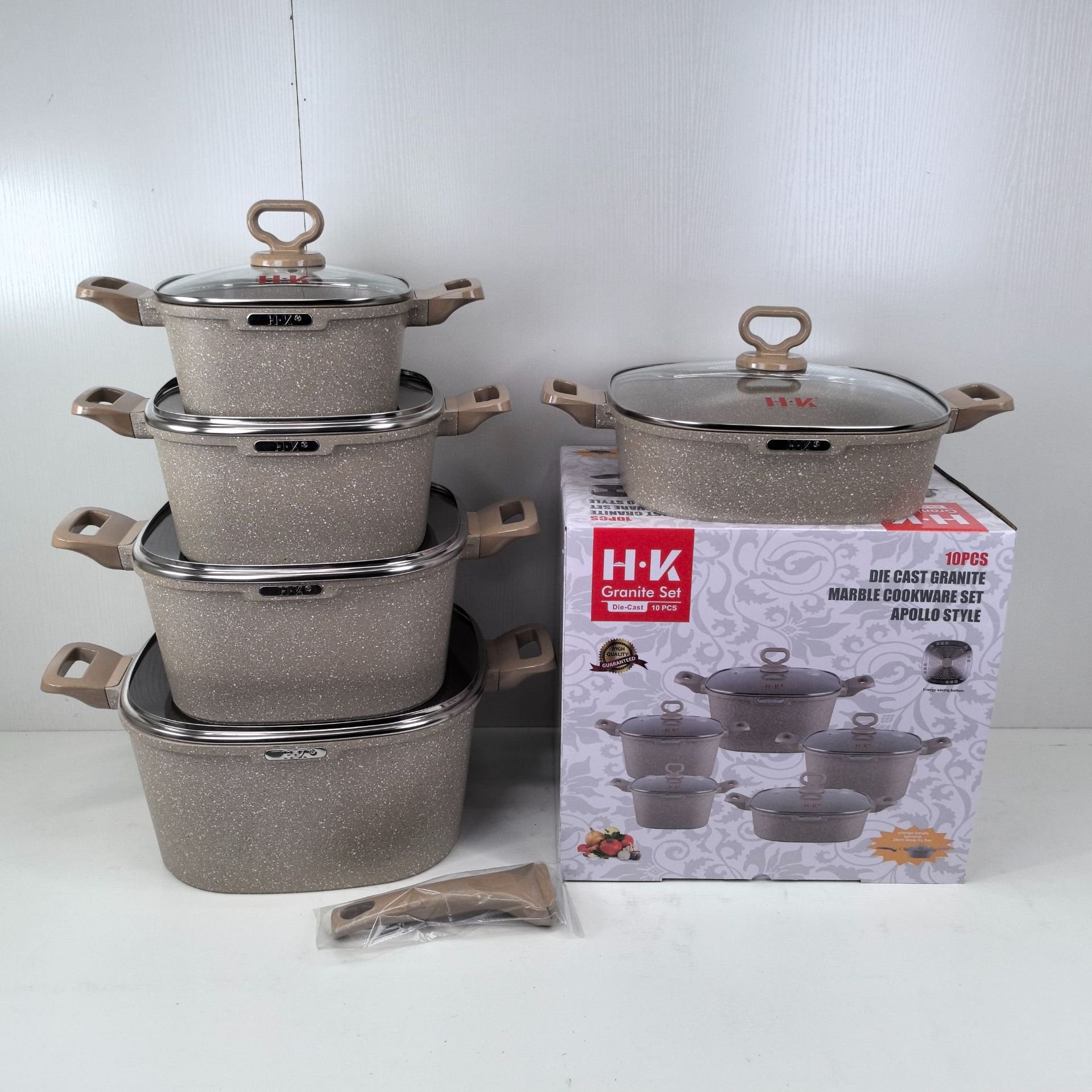Hot selling 10pcs set Aluminium Alloy Die Casting Soup Milk Cooking Pot Set 20/24/28/32/28cm Kitchen Accessories Set Cookware