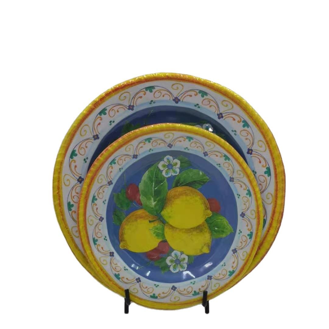 LFGB Standard Luxury Special Lemon Dinner Sets Customized melamine Cookware Melamine Dinnerware Set Melamine Tableware Sets