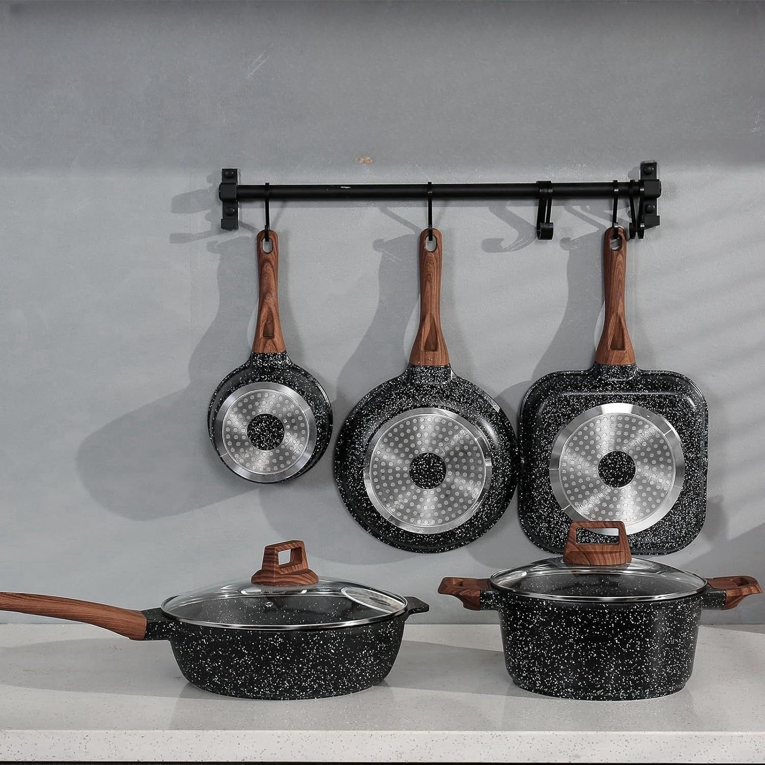 High quality granite non-stick cookware Kitchen Cookware set Aluminum cookware set