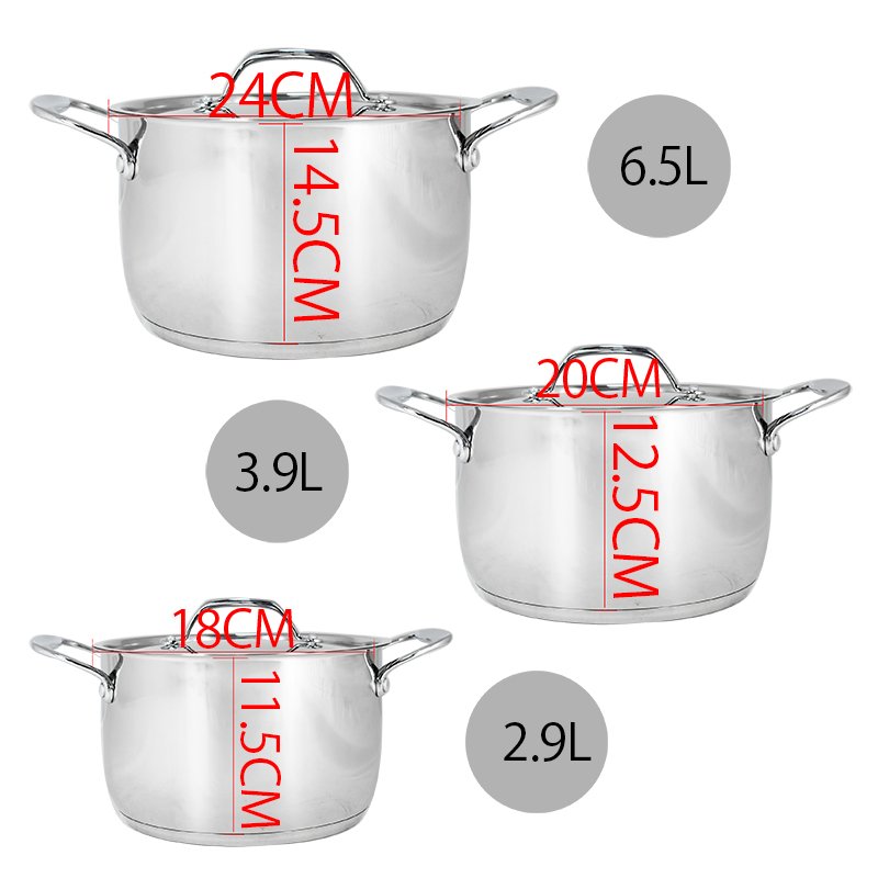 New Products Surgical Steel Cookware Set with Wide Rim Cooking Pot for Hot Pots