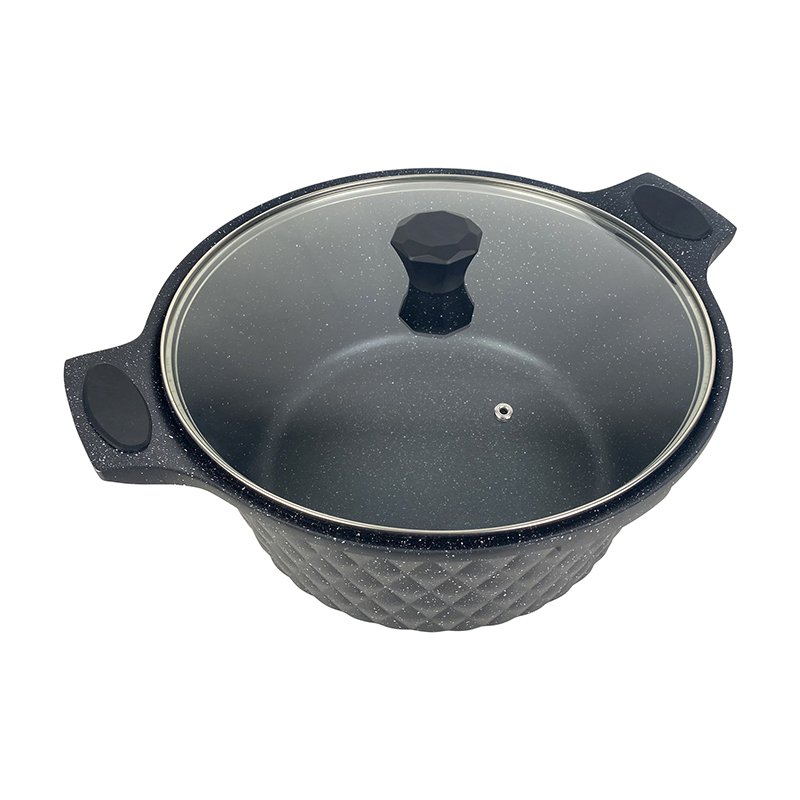 Escalation Series 10pcs Cooking & Dining German Style Die Cast Aluminum Nonstick Cookware Sets with Glass lid Black
