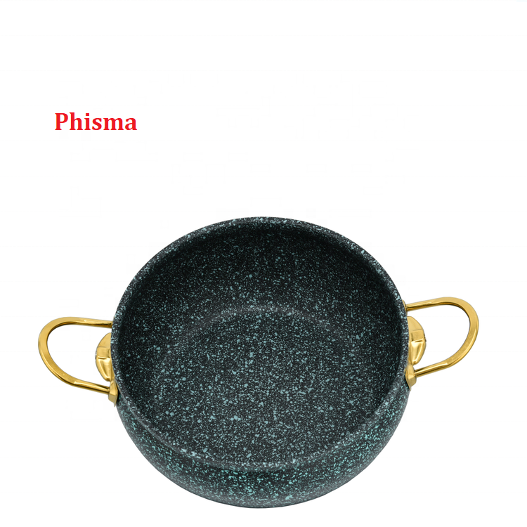 New Collection Pressed Aluminium Cookware Set Granite Non Stick Marble Coating With S/S Handle