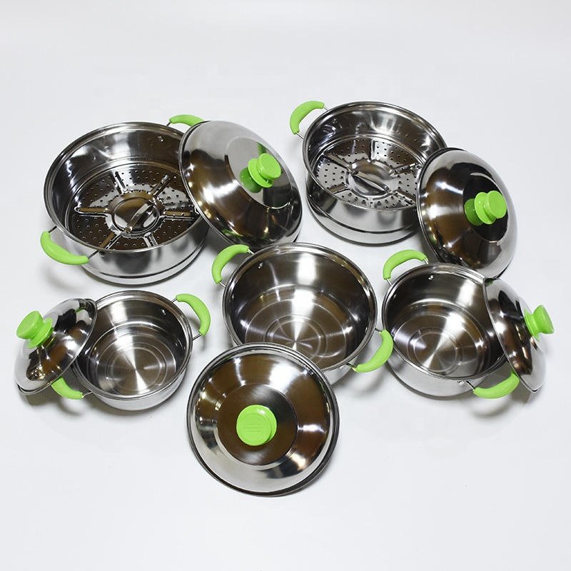 factory offer 5pcs stainless steel cooking pot set kitchen daily cookware set