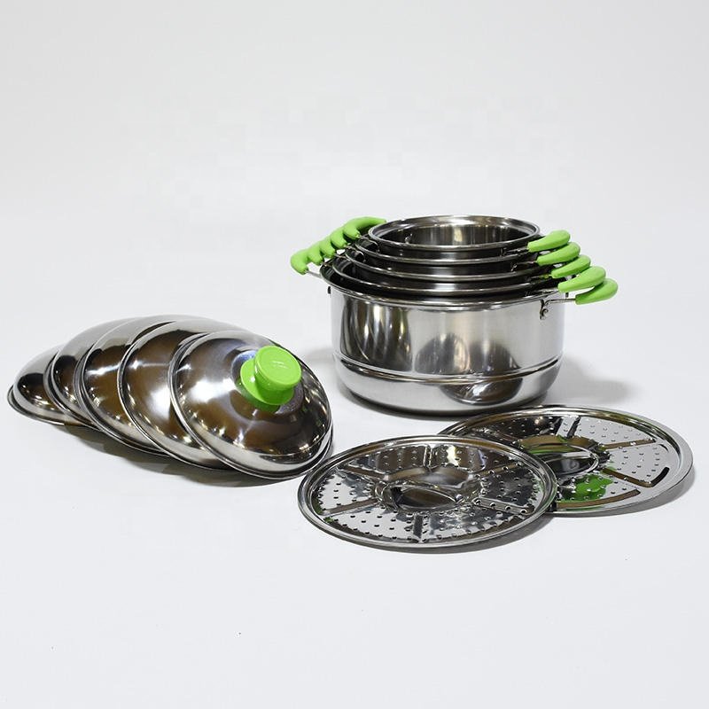 factory offer 5pcs stainless steel cooking pot set kitchen daily cookware set