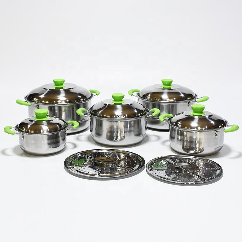 factory offer 5pcs stainless steel cooking pot set kitchen daily cookware set