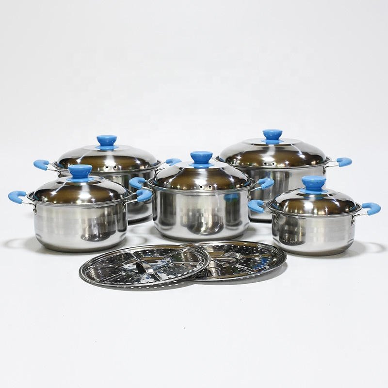 factory offer 5pcs stainless steel cooking pot set kitchen daily cookware set