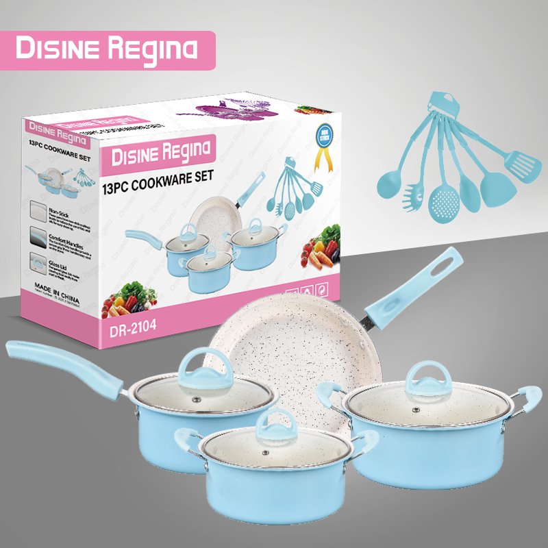Premium Cookware Sets with Frying Pan Soup Pan and Milk Pan Vintage Style Cooking Pot Set
