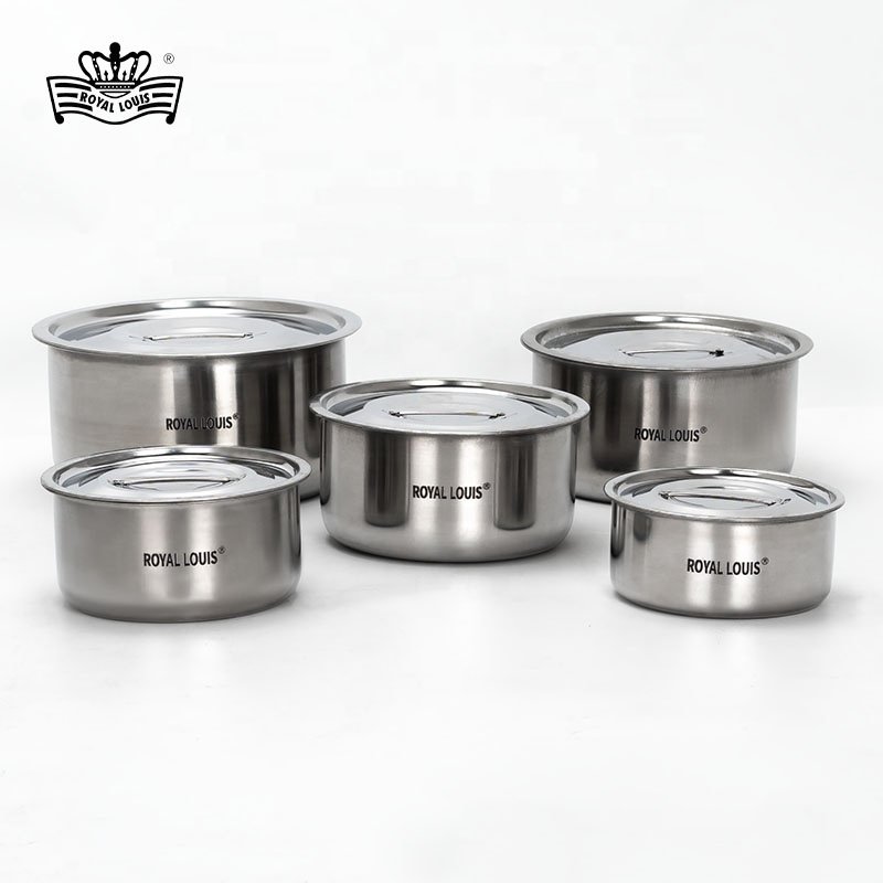 Factory Hot Sale Stainless Steel Cooking Pot 410 Kitchen Stock Pot Soup Pot Set Kitchen Items Cookware Set