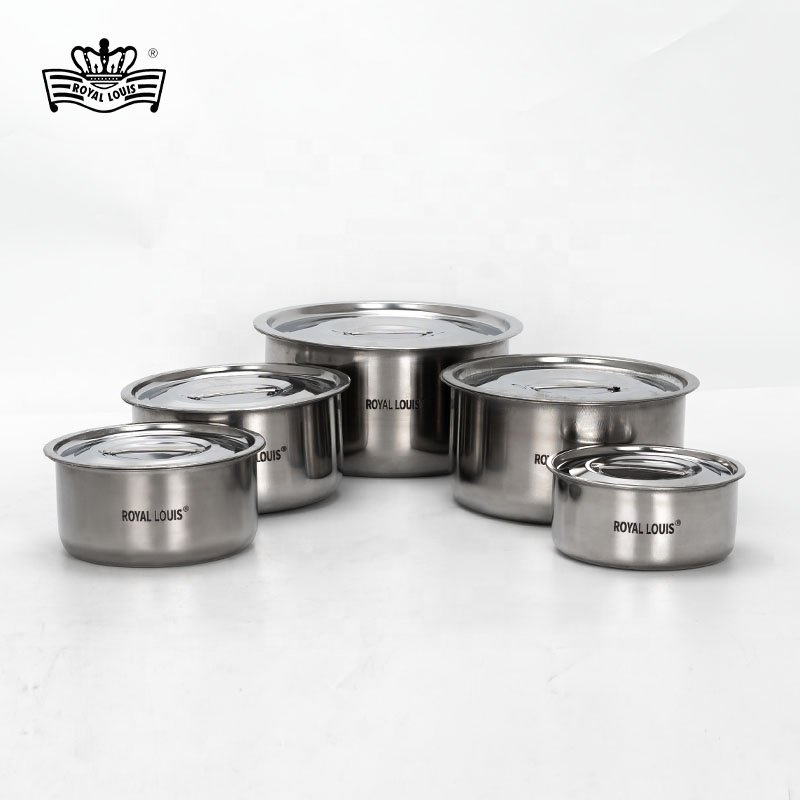 Factory Hot Sale Stainless Steel Cooking Pot 410 Kitchen Stock Pot Soup Pot Set Kitchen Items Cookware Set