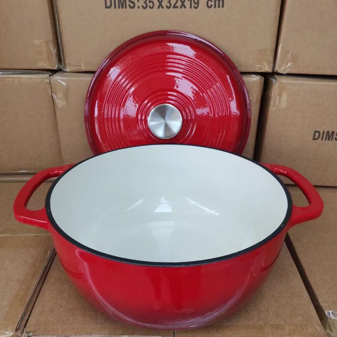 Eco-Friendly Non-Stick Cast Iron Cookware Set Enamel Coated Cast Iron Sea Food Casserole Cooking Pots for Kitchen Use
