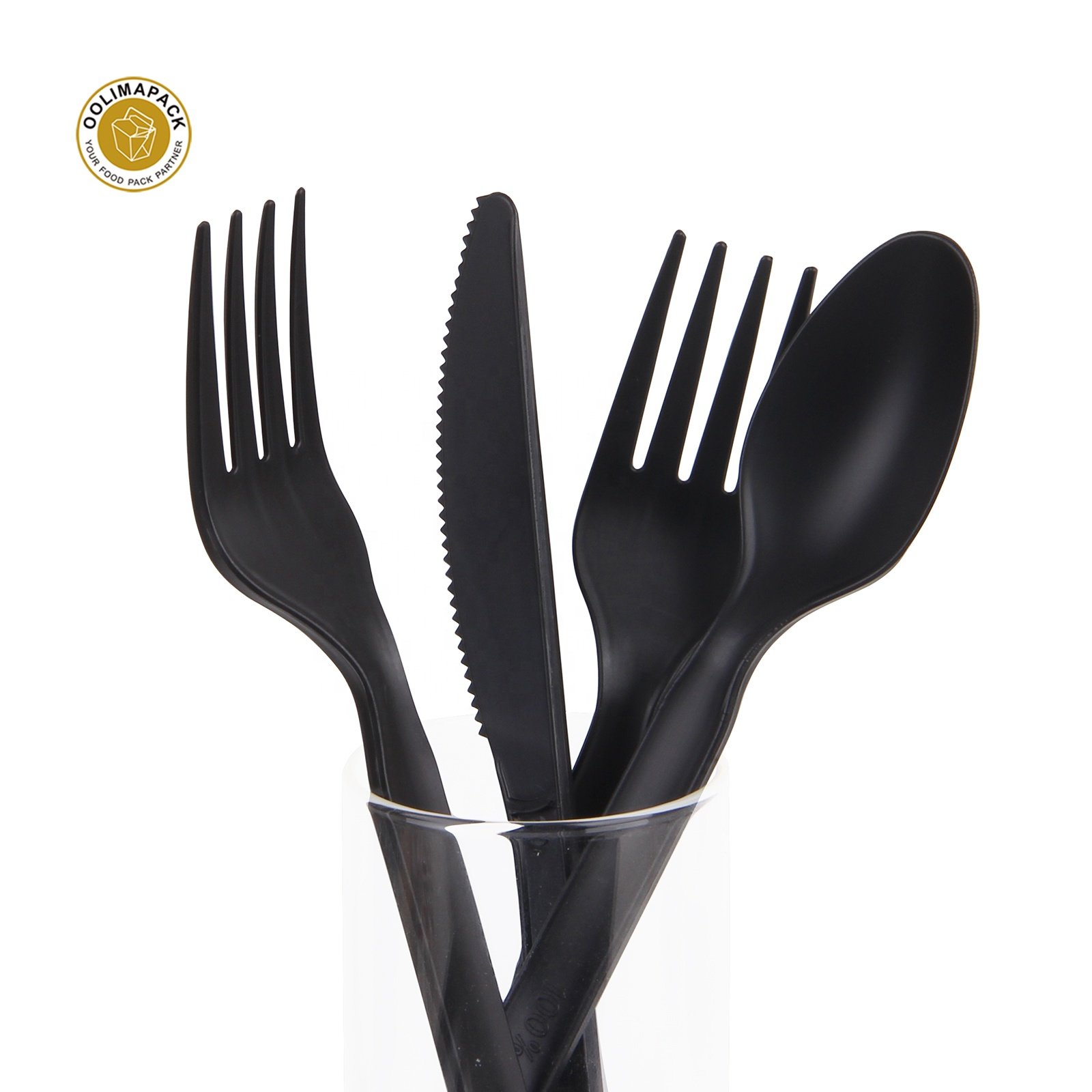 100% BioDisposable custom CPLA cookware cutlery sets individually packaging 100% PLA tableware for restaurant party