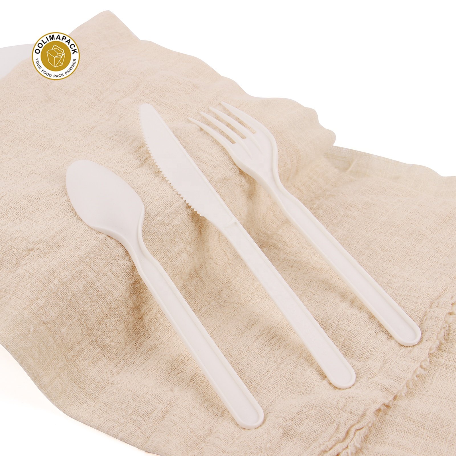 100% BioDisposable custom CPLA cookware cutlery sets individually packaging 100% PLA tableware for restaurant party