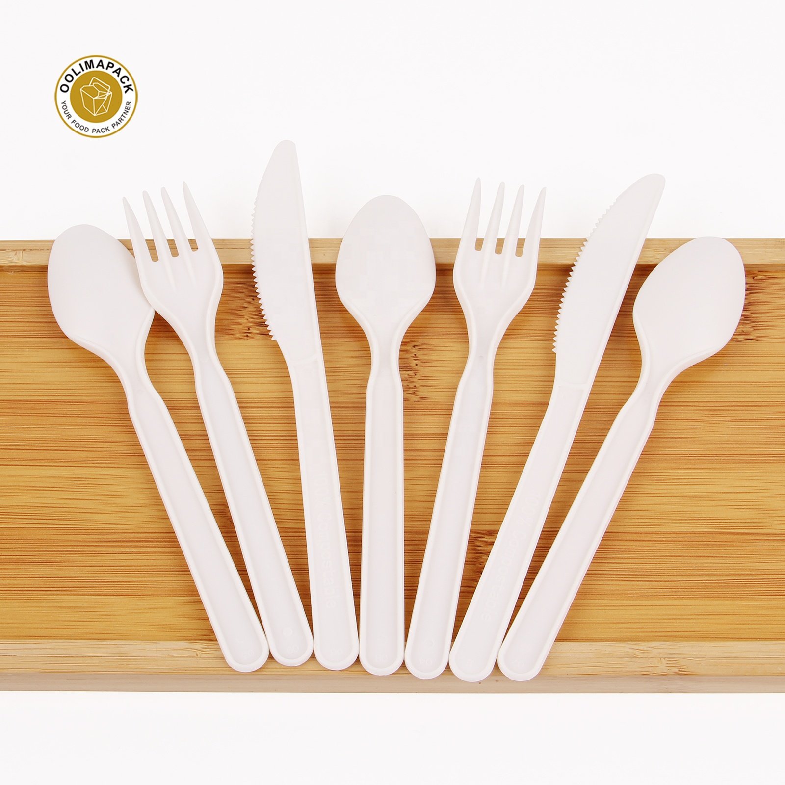 100% BioDisposable custom CPLA cookware cutlery sets individually packaging 100% PLA tableware for restaurant party