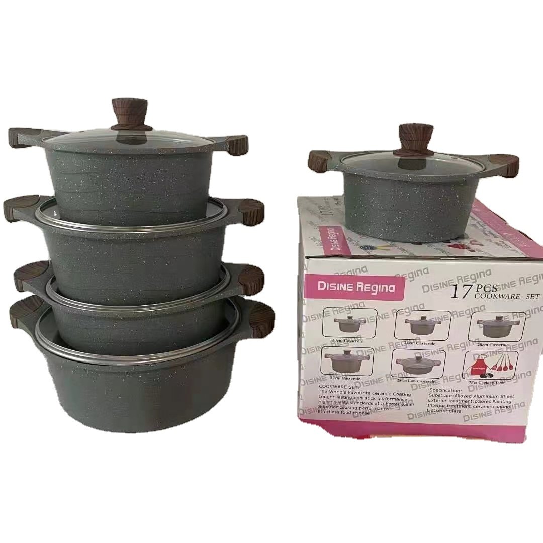 Cooking Casseroles Pots Sets Cooking Cookware Outdoor Cookware 17 pieces None Stick Pot Set Cookware Set