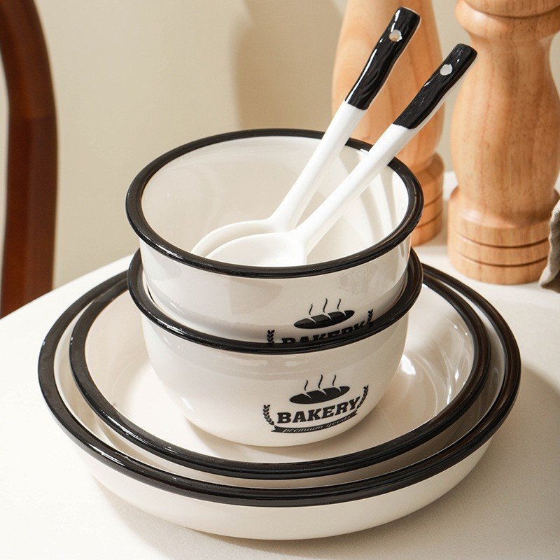 16Pcs Modern Nordic Wholesale Price Under-glazed Ceramic Bowl Set Dinner Set Plates Cookware Set Kitchen