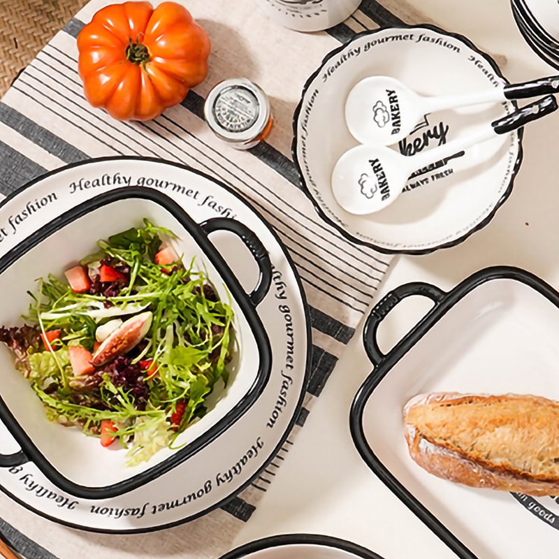 16Pcs Modern Nordic Wholesale Price Under-glazed Ceramic Bowl Set Dinner Set Plates Cookware Set Kitchen