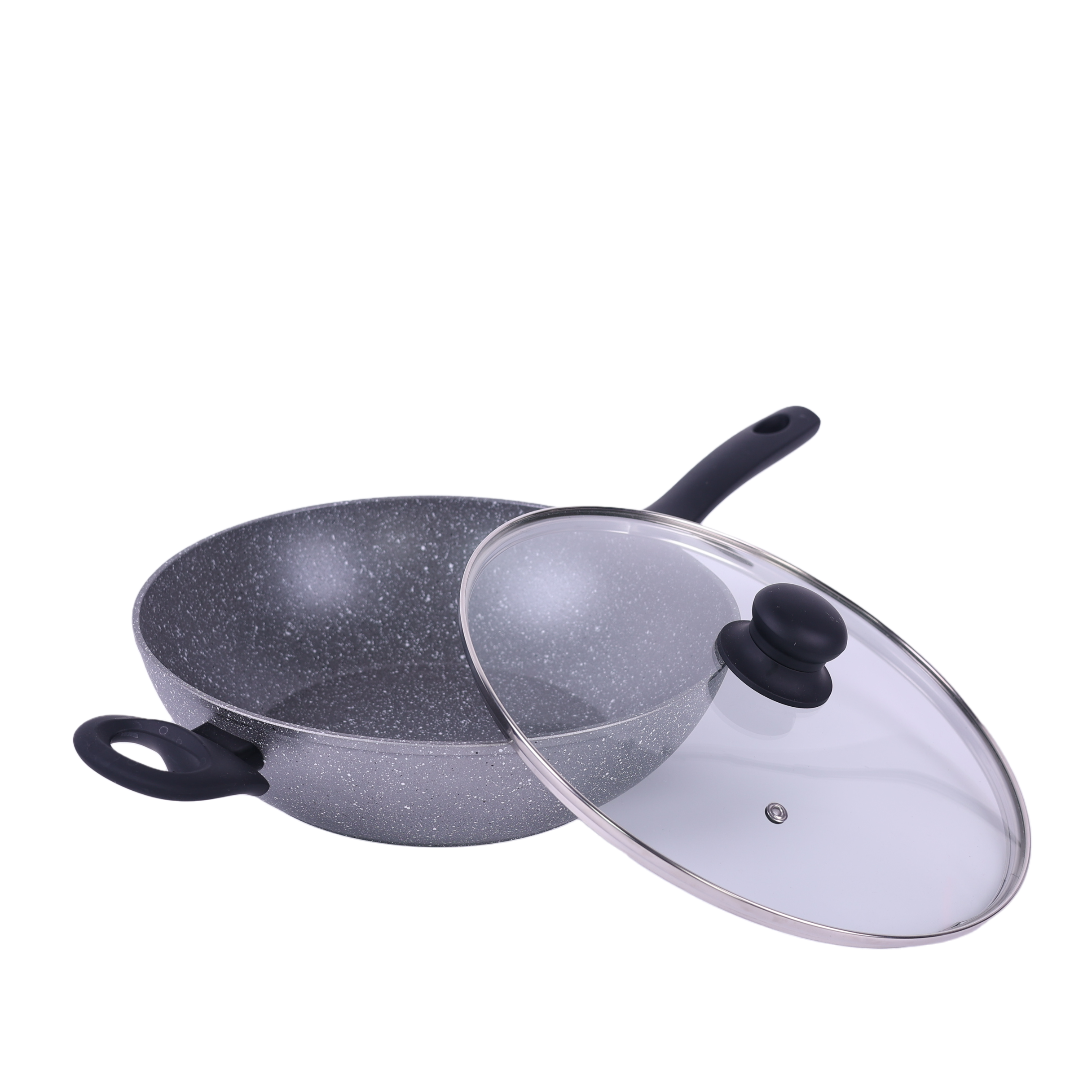 2022 New fashion design Ceramic Customized Size 4(7) pcs Aluminum Non-stick Cookware Set pot with Bakelite handle Frying Pan