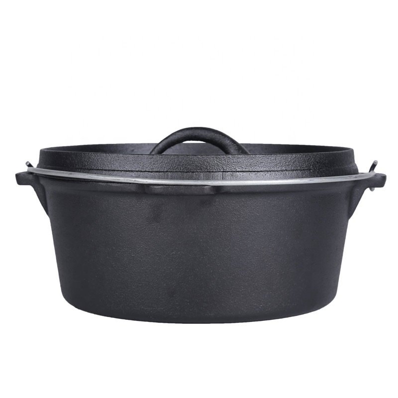 Outdoor Camping Potjie pot Kitchenware Round Casseroles for BBQ Dutch Oven Picnic Cookware Set with Iron Lid Handle Lifter
