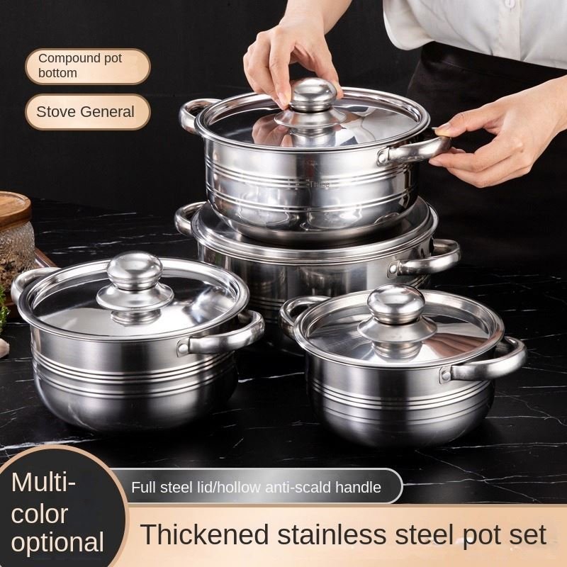 New Arrivals Factory Wholesale 10pcs Stainless Steel Pots Cooking Pots Milk Pots And Pans casserole Kitchen Cookware Sets