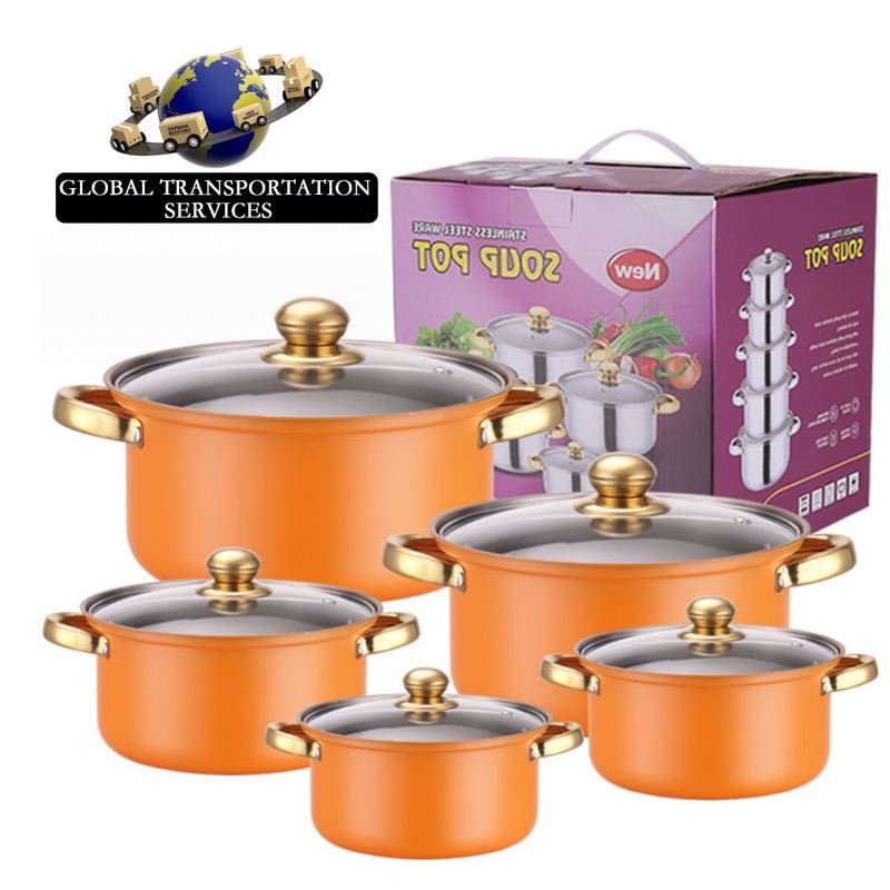 New Arrivals Factory Wholesale 10pcs Stainless Steel Pots Cooking Pots Milk Pots And Pans casserole Kitchen Cookware Sets