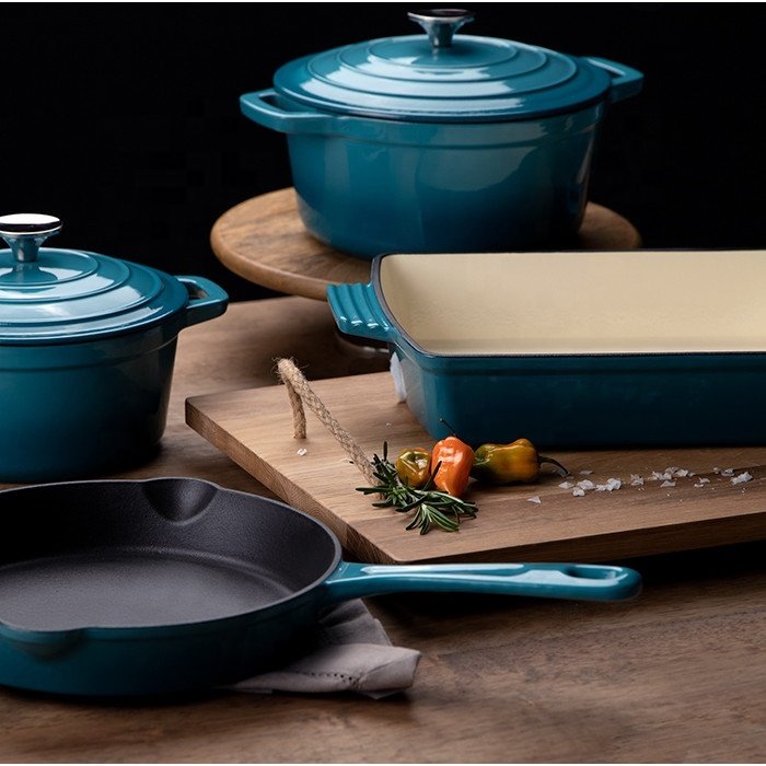 Enamel Cast Iron Cookware Set Soup Pot Seafood Saucepan Enamel Cookware Pans
