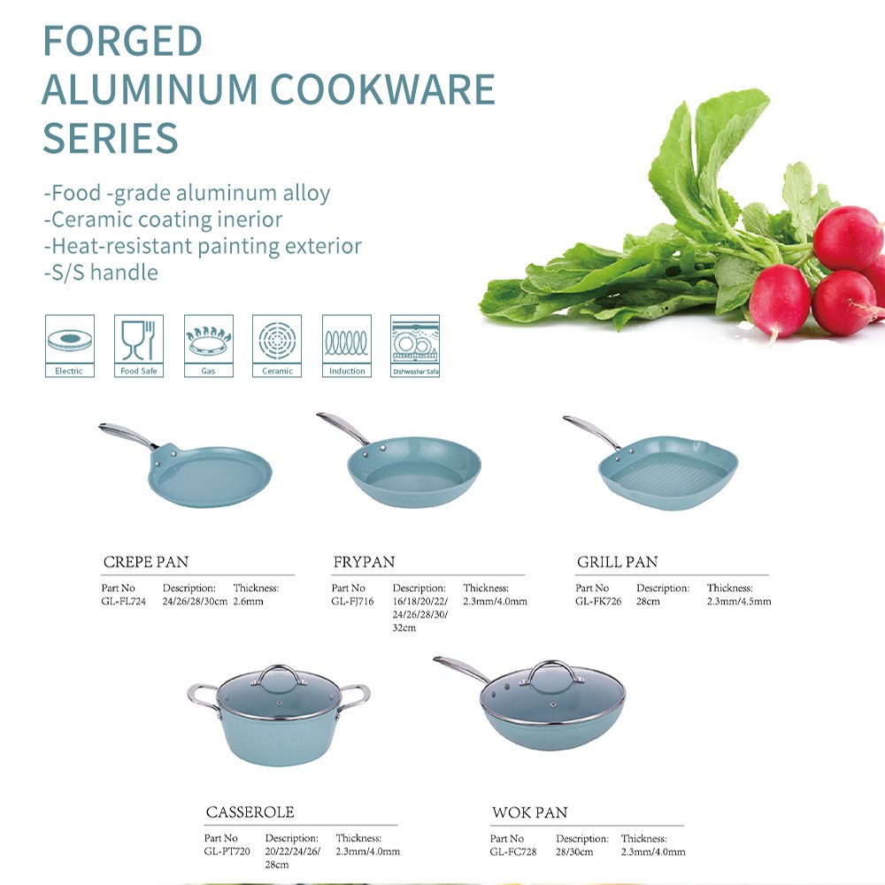 Cookware Set Aluminum Kitchenware frypan Non Stick ceramic coating with ss handle