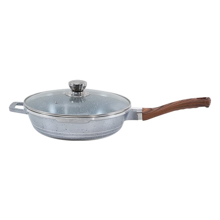 10pcs Kitchen Cookware Set 20/24/28/32cm Deep Soup Pot 28cm Shallow Stockpot Marble Coated Pan