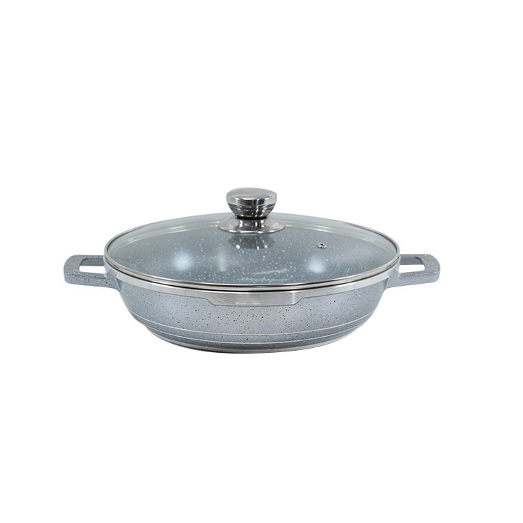 10pcs Kitchen Cookware Set 20/24/28/32cm Deep Soup Pot 28cm Shallow Stockpot Marble Coated Pan