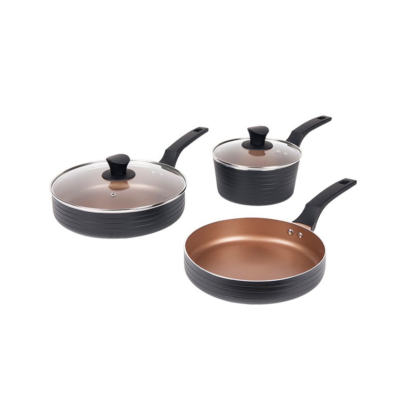 Thread Non Stick Cookware Set Saucepan Fry Pan With Handle Home Cooking Pot Set