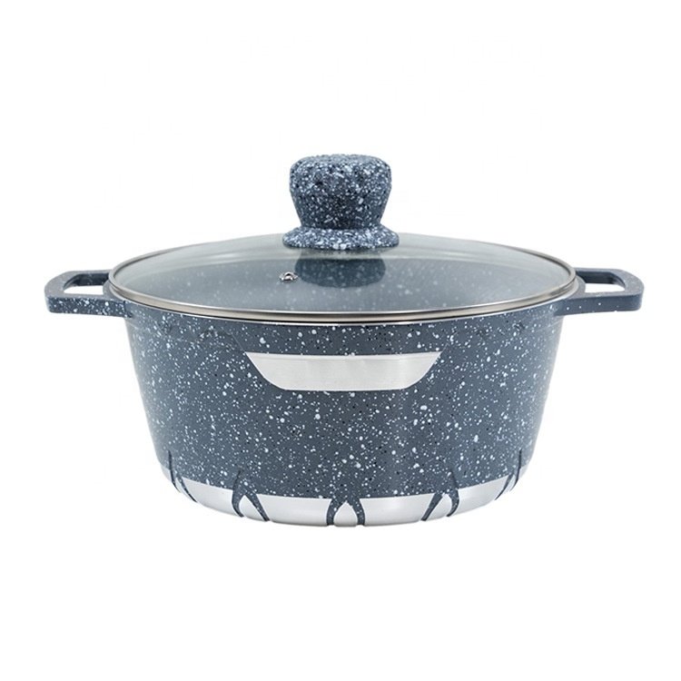 12pcs die cast aluminum non-stick cooking pots marble stone cookware set cooking pot set non-stick cookware granite