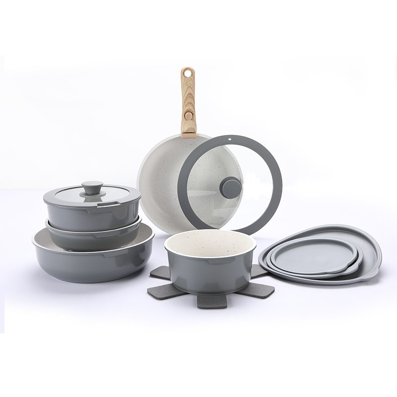 7 Pcs Cheap Kitchen Housewares Non Stick Cookware Set Non Stick Kitchen Pots Camping Cookware Sets