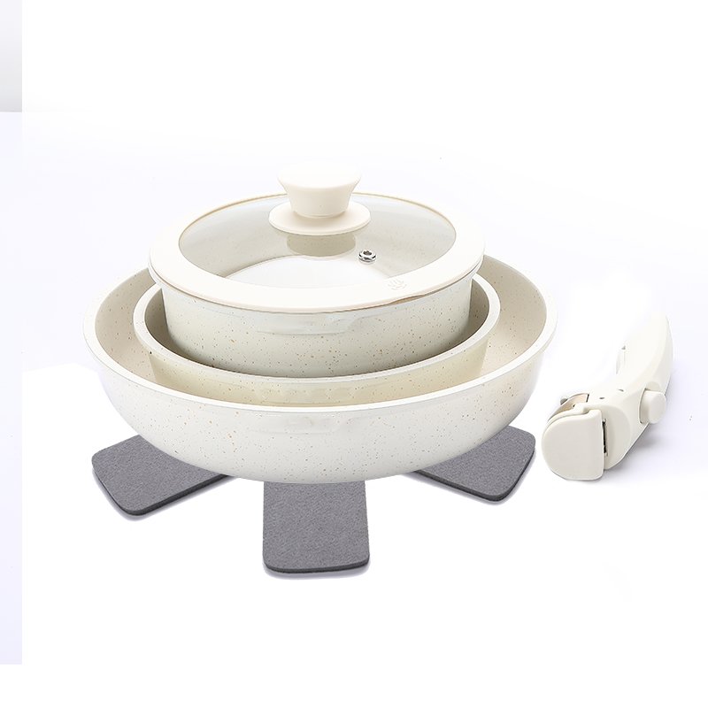 7 Pcs Cheap Kitchen Housewares Non Stick Cookware Set Non Stick Kitchen Pots Camping Cookware Sets