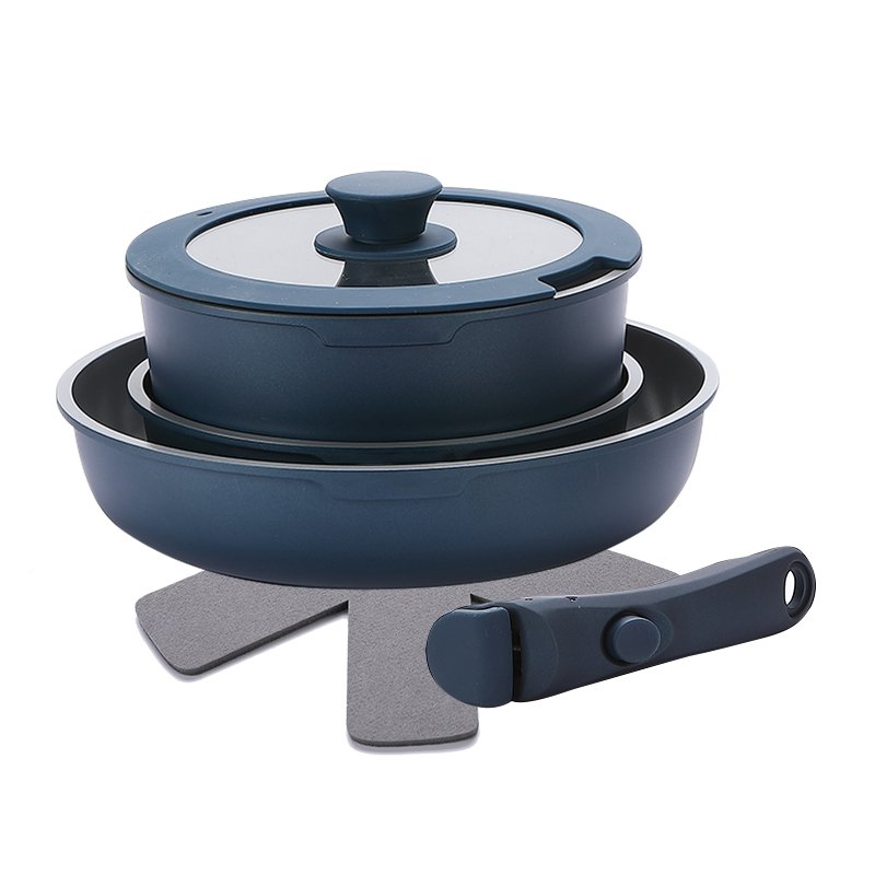 7 Pcs Cheap Kitchen Housewares Non Stick Cookware Set Non Stick Kitchen Pots Camping Cookware Sets