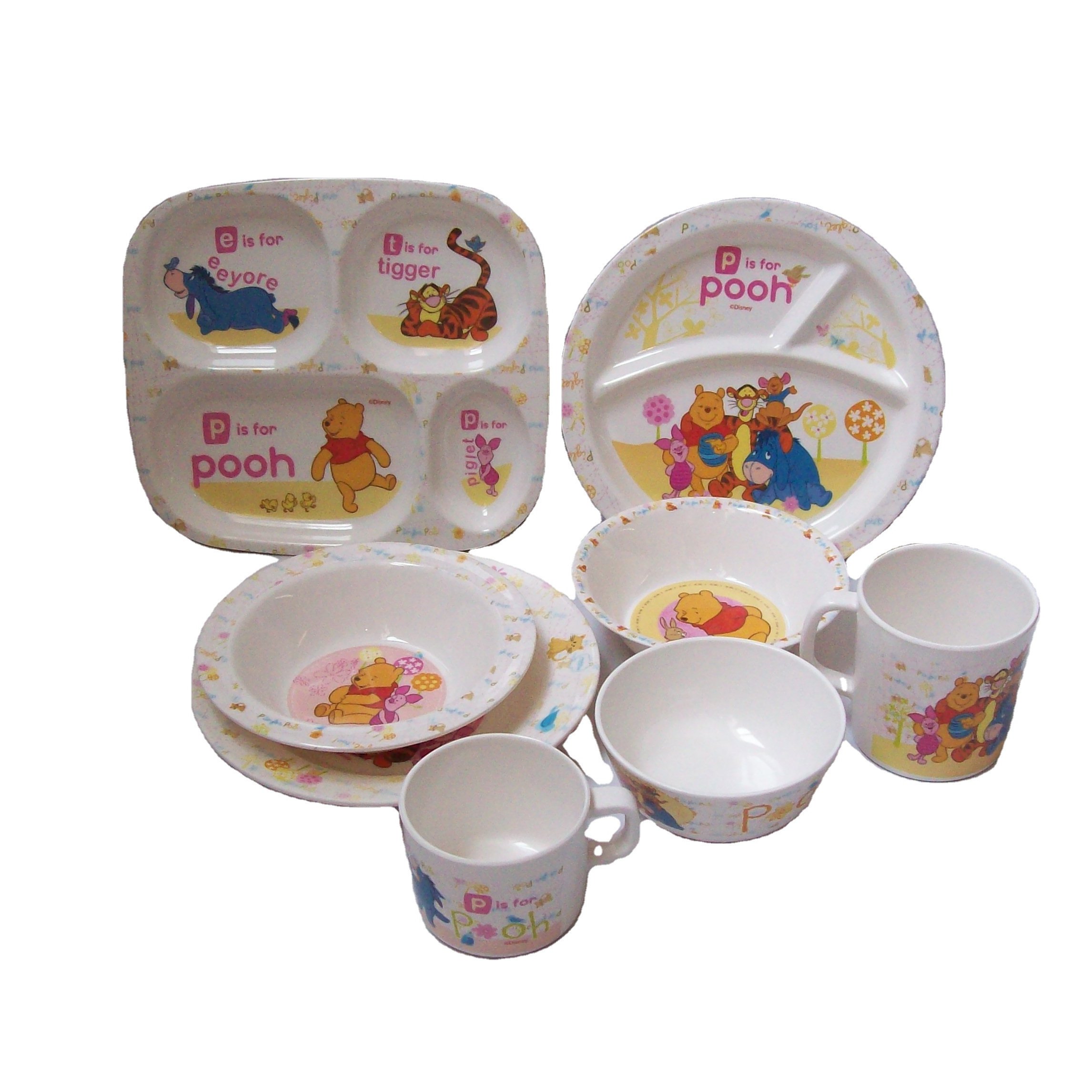 BPA free pcs kids pink melamine dinnerware sets customized wholesale cookware sets melamine durable tableware sets