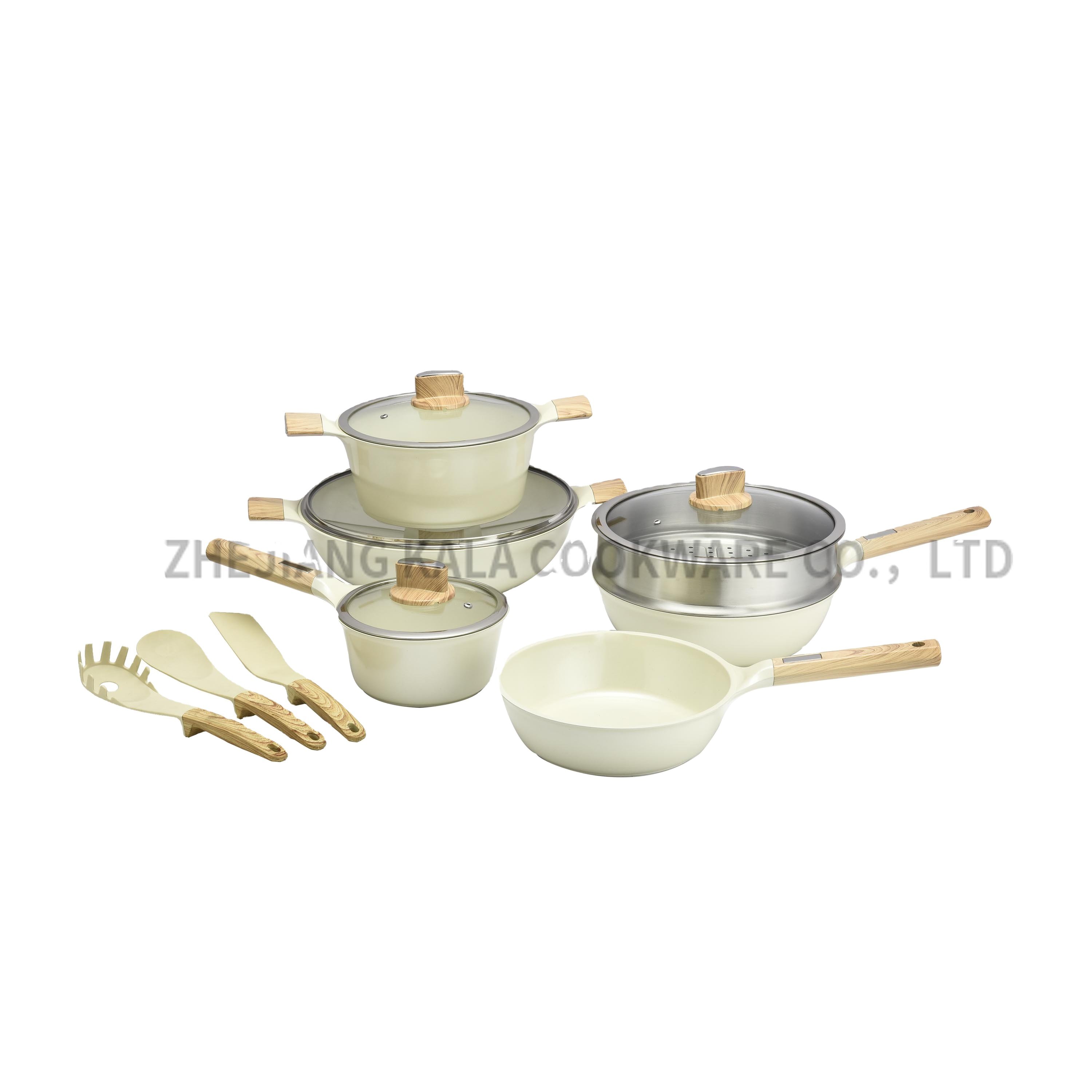 Wholesale Kitchen Supplies Ceramic Cookware Set Non Stick Aluminum Cooking Pot And Pan Utensils Kitchen Set Kitchenware Set