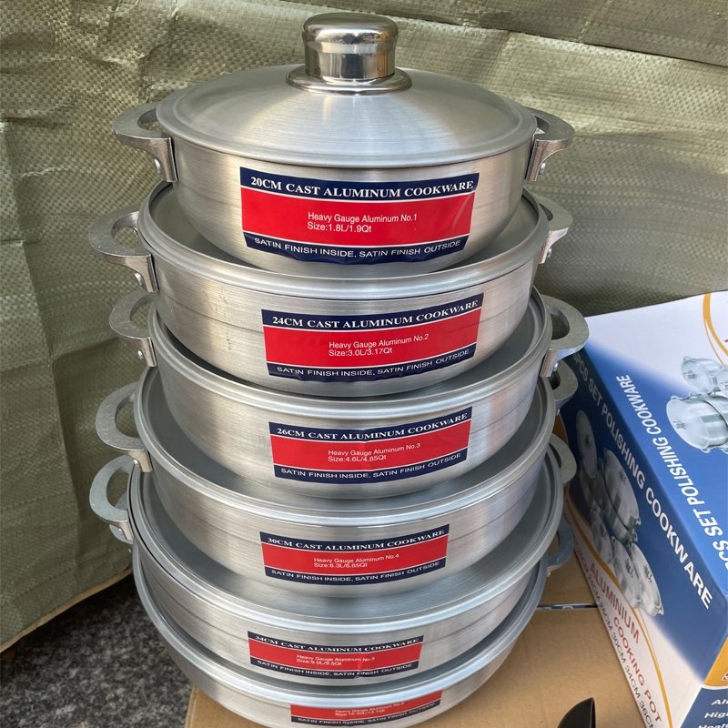 RTS Pot Cookware Set Kitchen Accessories Aluminum Round Soup Pot 6 PCS Non Stick Stewed Pot Set