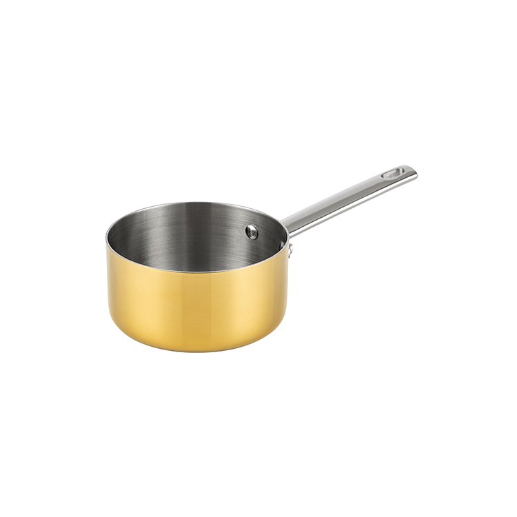 High End Golden PVD Outer 5 Pcs Kitchenware Stainless Steel saucepot and Pans Cookware Set for Cooking Stewing