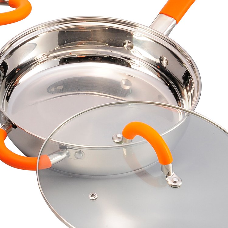 New Design Hotel Kitchen 10Pcs Cooking Pots Stainless Steel Cookware Set With Glass Lid