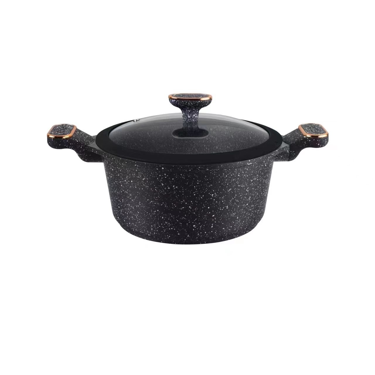12pcs Cooking Set Die Cast Aluminum Silicone Lid Nonstick Pots And Frypan Set Cookware Sets Granite For Hotels And Restaurants