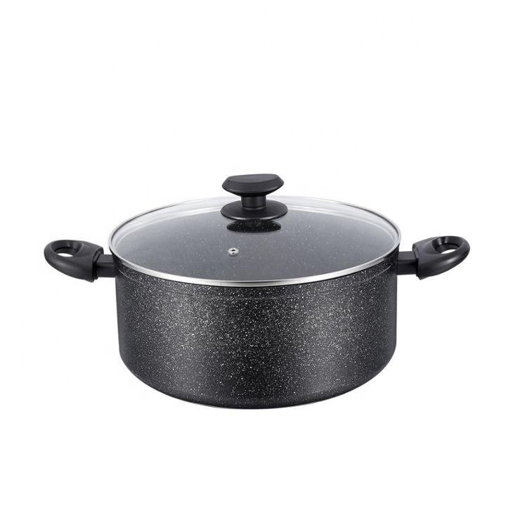 Luxury Nonstick Coating Pots And Pans Kitchen Aluminum Customization With Glass lid And Bakelite Handle