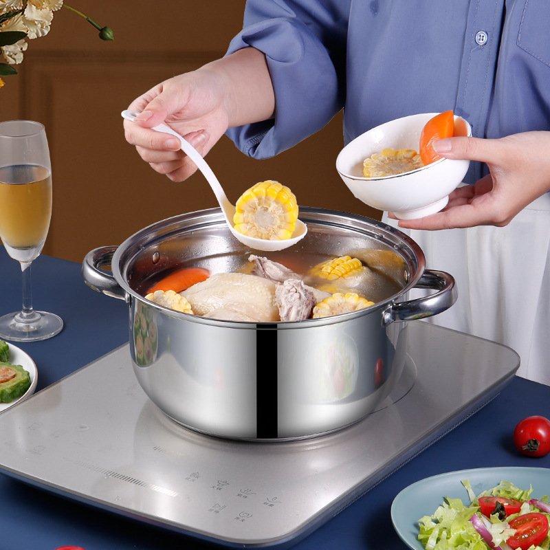 Custom Kitchenware Cooking Pot 10Pcs Stainless Steel Kitchen Steamer Pot Soup Pot Cookware Set