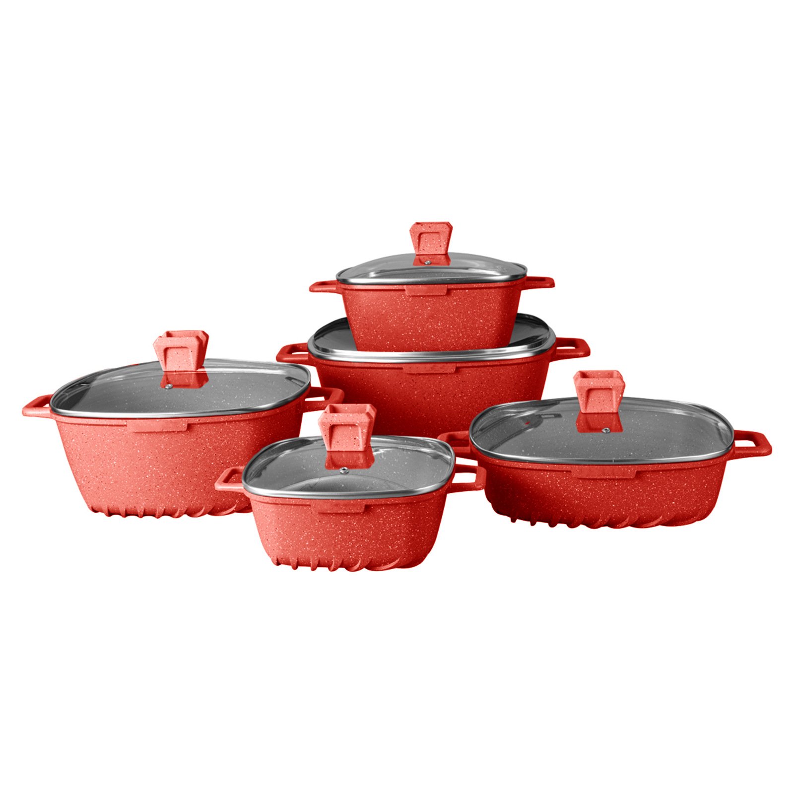 Kitchen Cooking Die Cast Kitchen 20/24/28/32/28cm 10pcs Cookware Set Bohemian Panelas Cookware Set Casserole