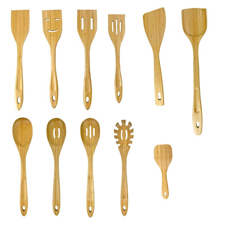 Eco Friendly Bamboo Wooden Kitchen Accessories Tableware Utensils Dinnerware Set Cookware Set