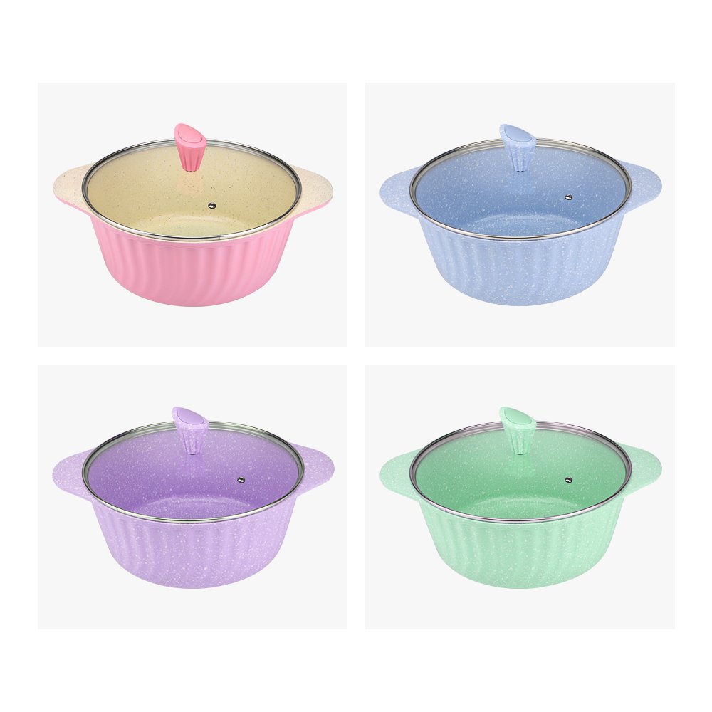 Non-stick cookware set red die cast aluminum casserole set